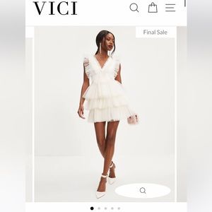 Vici White Decked Out Babe Tulle Tiered Mini Dress